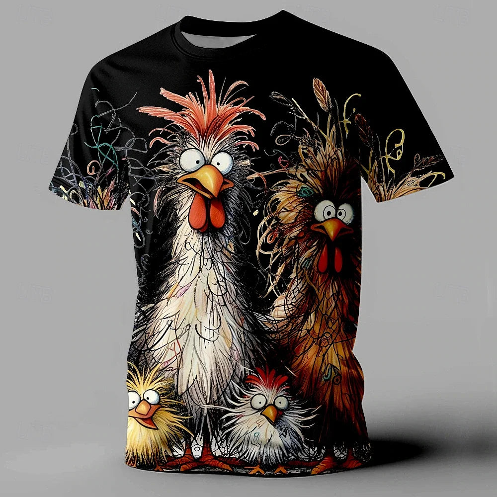 Goofy Chicken T Shirt,  Frazzled Chicken Print Design
