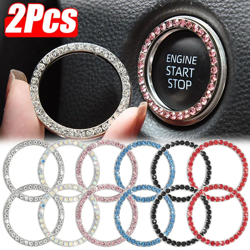 2/1Pcs Start Stop Push Button Engine Ignition Switch Protective Cover