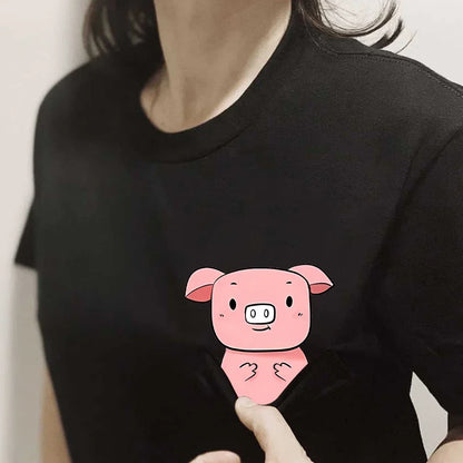Cute Pocket Piggy T-Shirts For Men & Woman