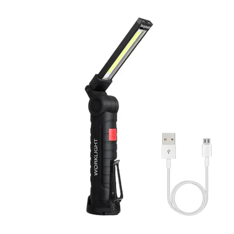 LED Flashlight, Rechargeable Work Light With Hanging Hook & Magnet