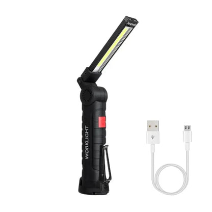 LED Flashlight, Rechargeable Work Light With Hanging Hook & Magnet