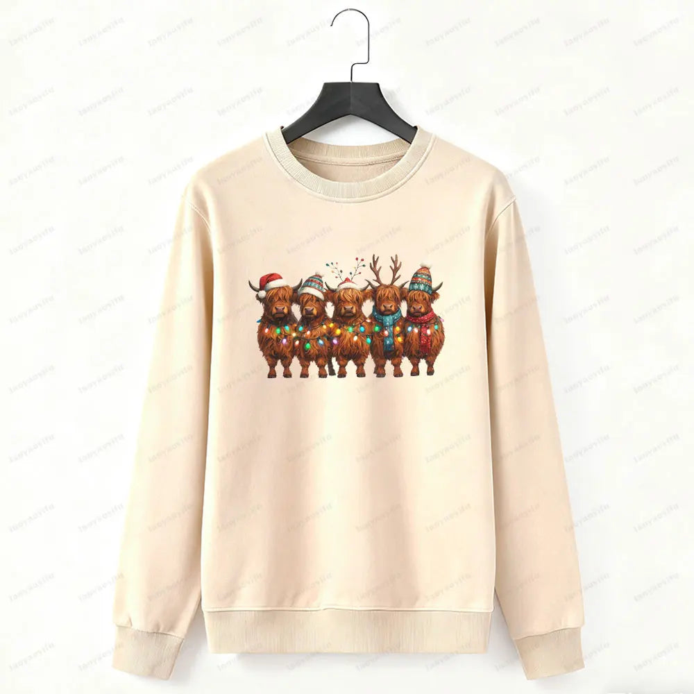 Christmas Highland Cow Hoodie