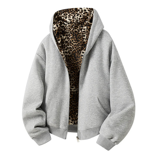 New Designed Leopard Print Double-sided Men's Hoodie