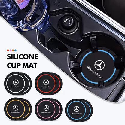 2PCS Car Non-Slip Mat Waterproof Cup Coaster