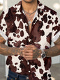 Leopard Pattern Print Men's Button Up Shirt