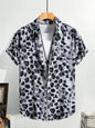Leopard Pattern Print Men's Button Up Shirt