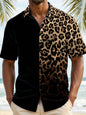 Summer Beach Leopard Pattern Print Men's Button Up Shirt