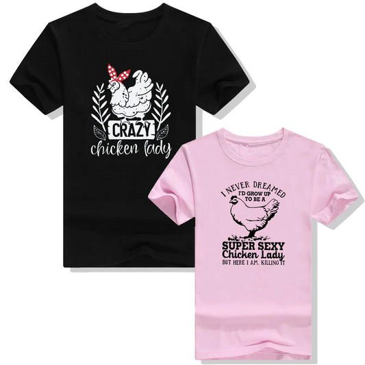 Crazy Chicken-Lady T-Shirt for Women
