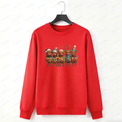 Christmas Highland Cow Hoodie