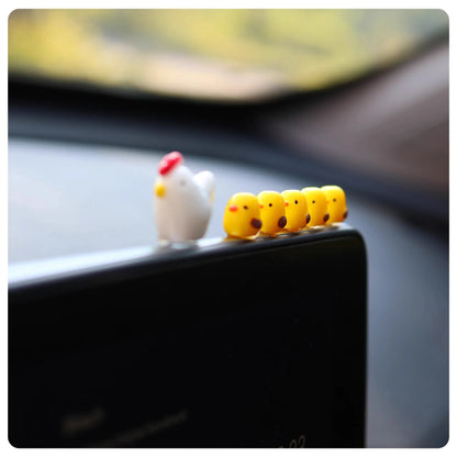 Cute mini chicken car dashboard decorations