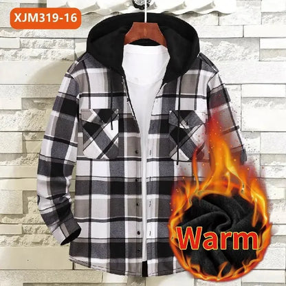 Thickened Flannel Plaid Hoodie