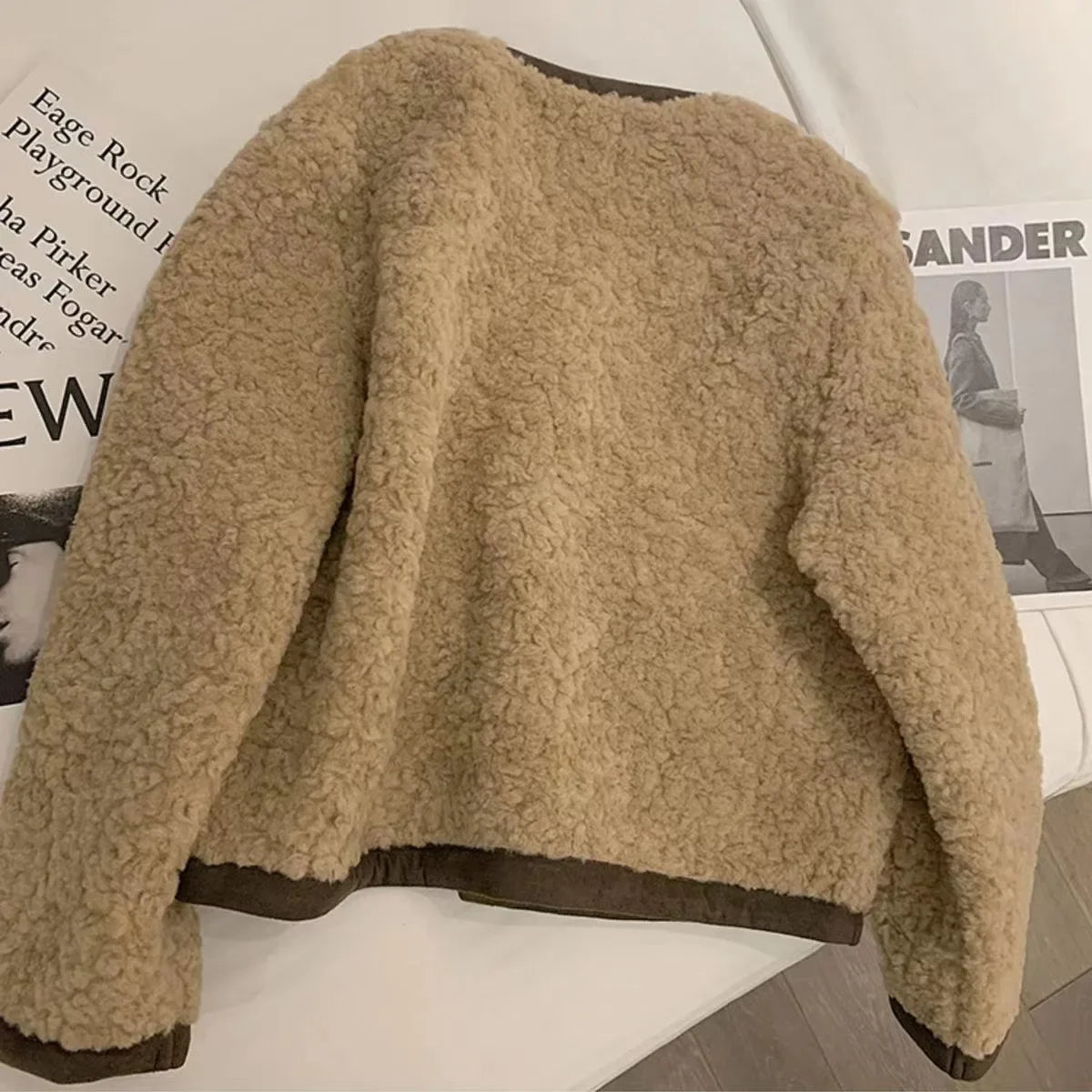 Original Tweed Style Lamb Wool Women's Jacket