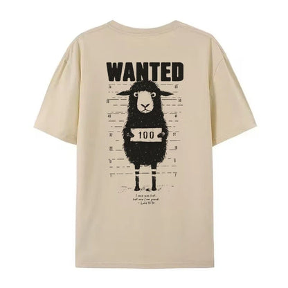 "Wanted Sheep" Back Print T-Shirt