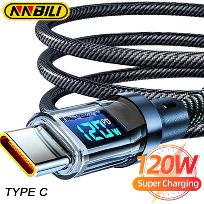 Super Fast Charging Cable, Real-time Digital Display