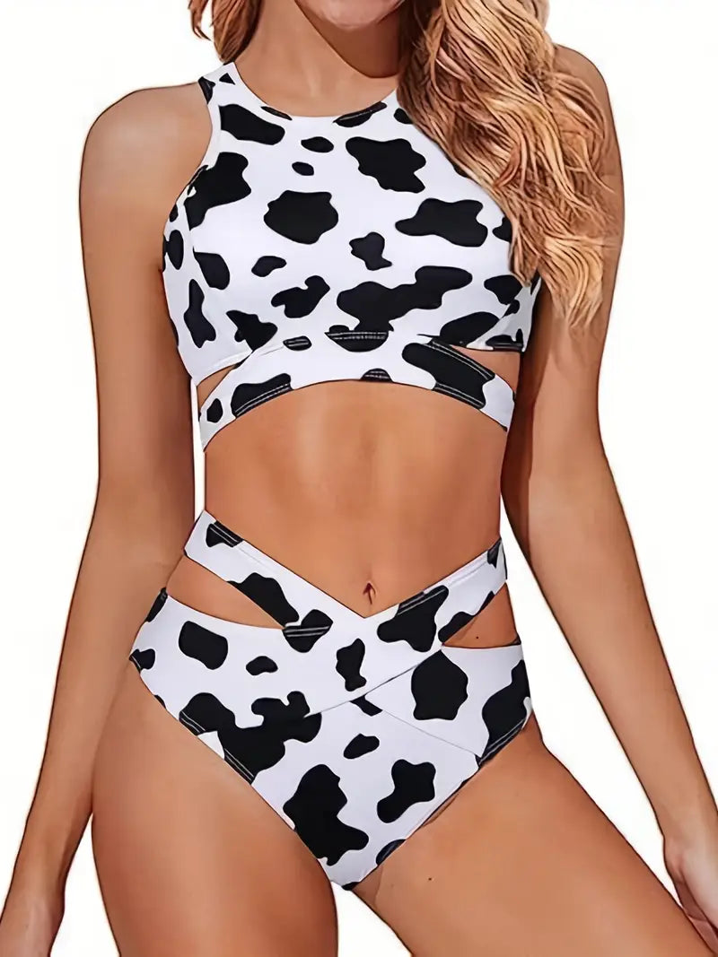 Woman's Cow Print Swimsuit