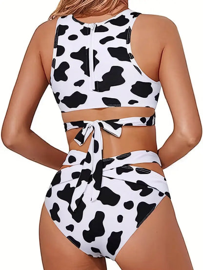 Woman's Cow Print Swimsuit