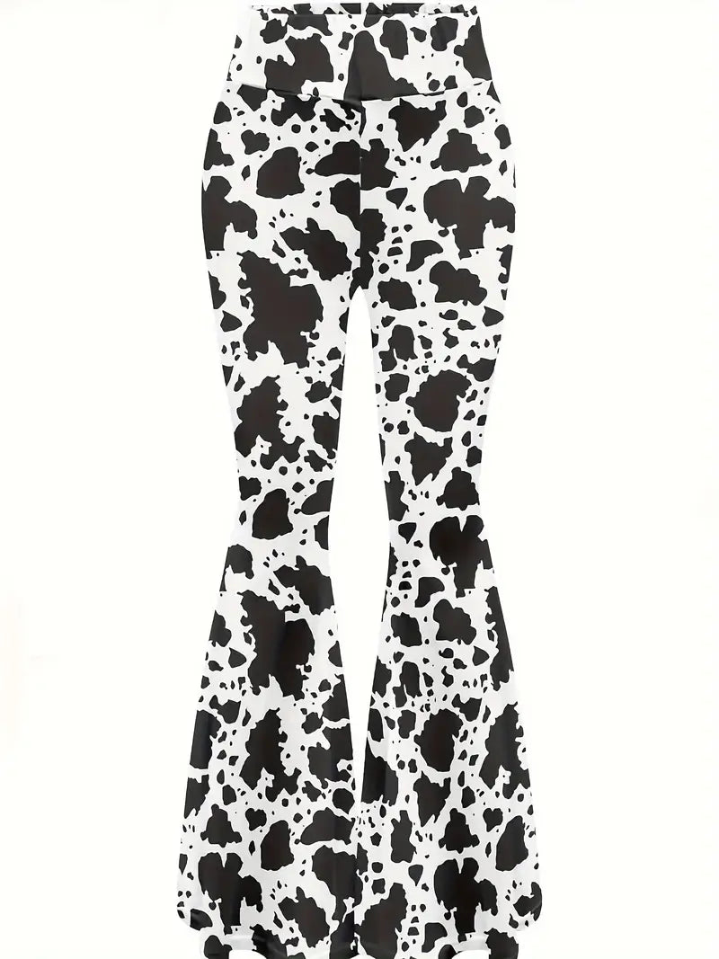 Intense Cow Print Flare Leggings