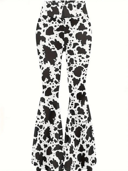 Intense Cow Print Flare Leggings