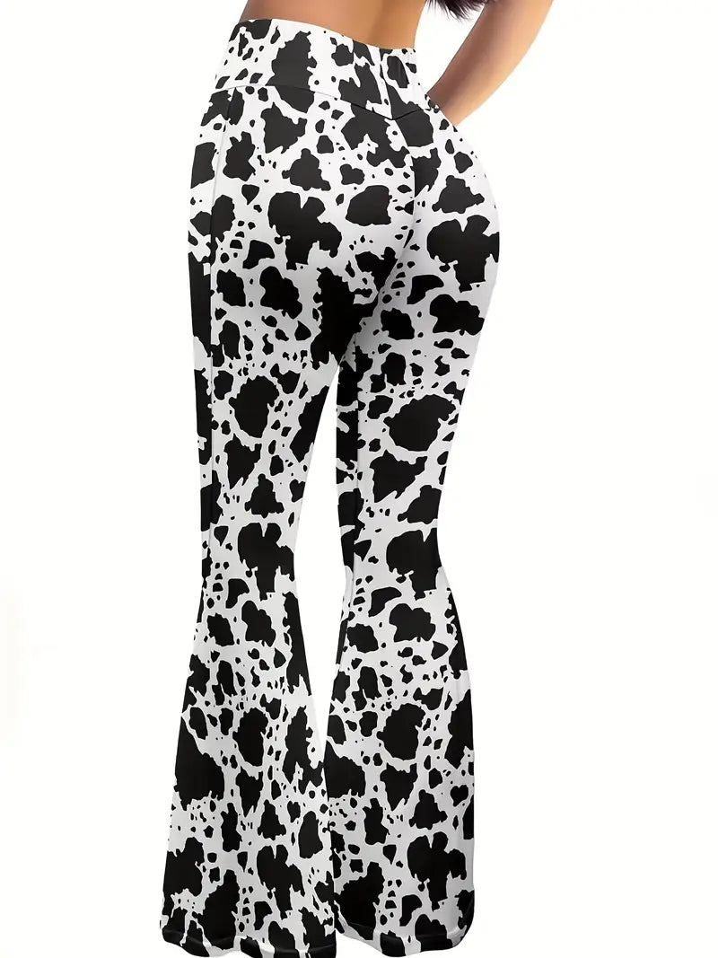 Intense Cow Print Flare Leggings
