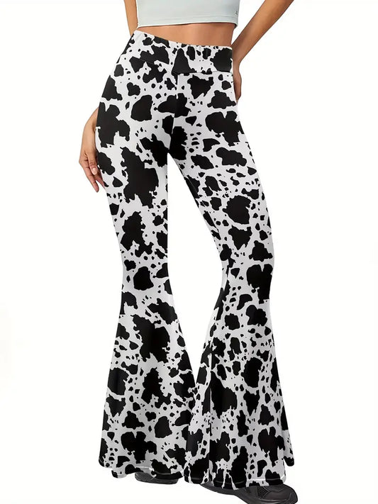 Intense Cow Print Flare Leggings