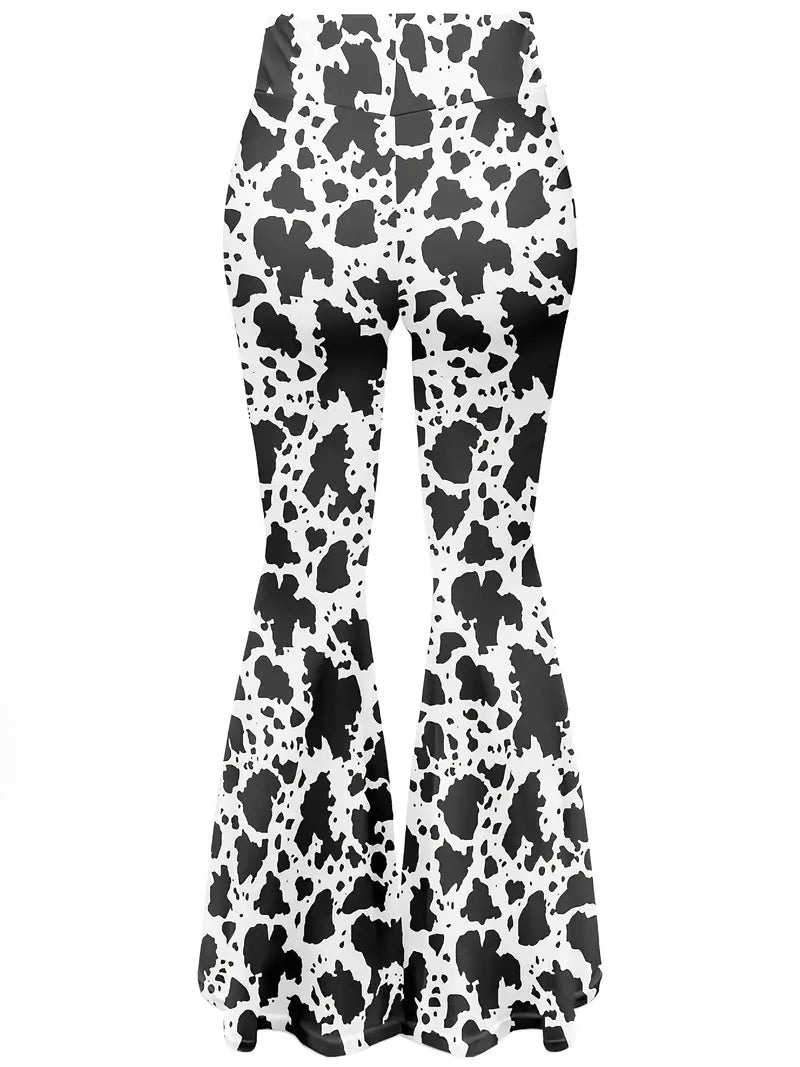 Intense Cow Print Flare Leggings