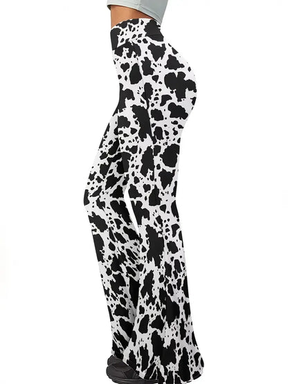 Intense Cow Print Flare Leggings