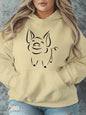 Casual Pig Print Hoodie